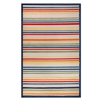 Superior Modern Casual Stripe Indoor Outdoor Area Rug