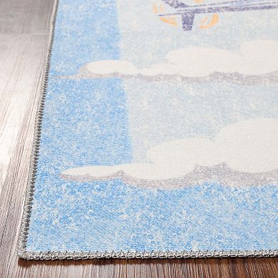 Superior Playful Helicopter Kids Anti- Slip Area Rug