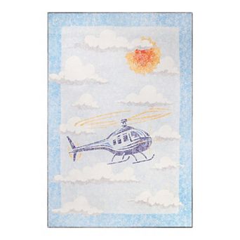 Superior Playful Helicopter Kids Anti-Slip Area Rug