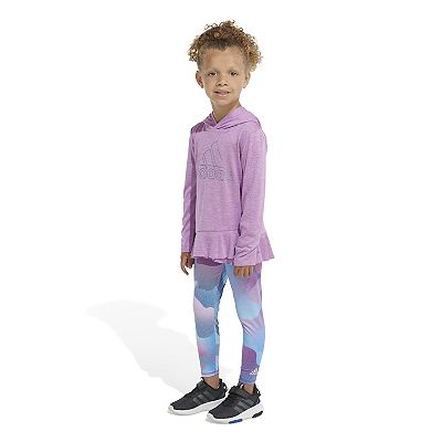 Baby Toddler Girl adidas Curved Hooded Top Leggings Set