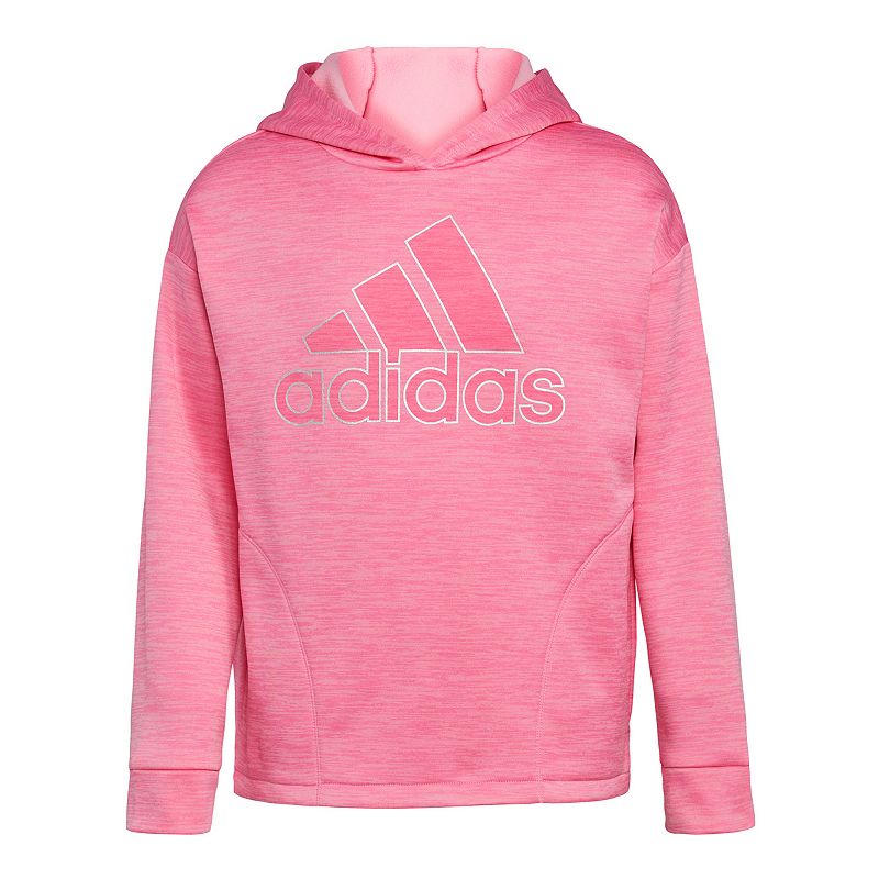 Girls 7-16 adidas Mélange Fleece Hoodie, Girls, Size: Large, Pink
