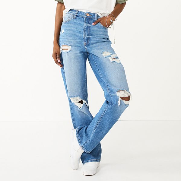 Juniors' SO® Super High-Rise Baggy Dad Jeans