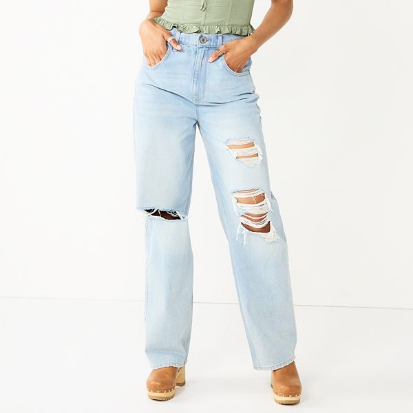 Juniors' SO® Super High-Rise Baggy Jeans