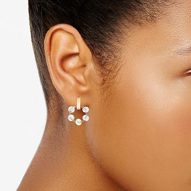 Napier Gold Tone Cubic Zirconia Doorknocker Earrings