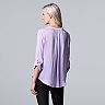 Women's Simply Vera Vera Wang Roll-Tab Sleeve Popover Blouse