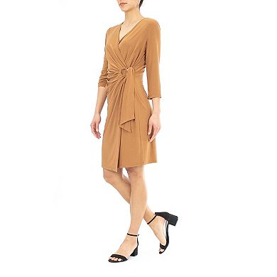 Women's Nina Leonard Faux-Wrap Dress