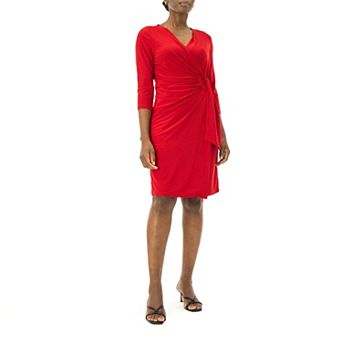 Women's Nina Leonard Faux-Wrap Dress