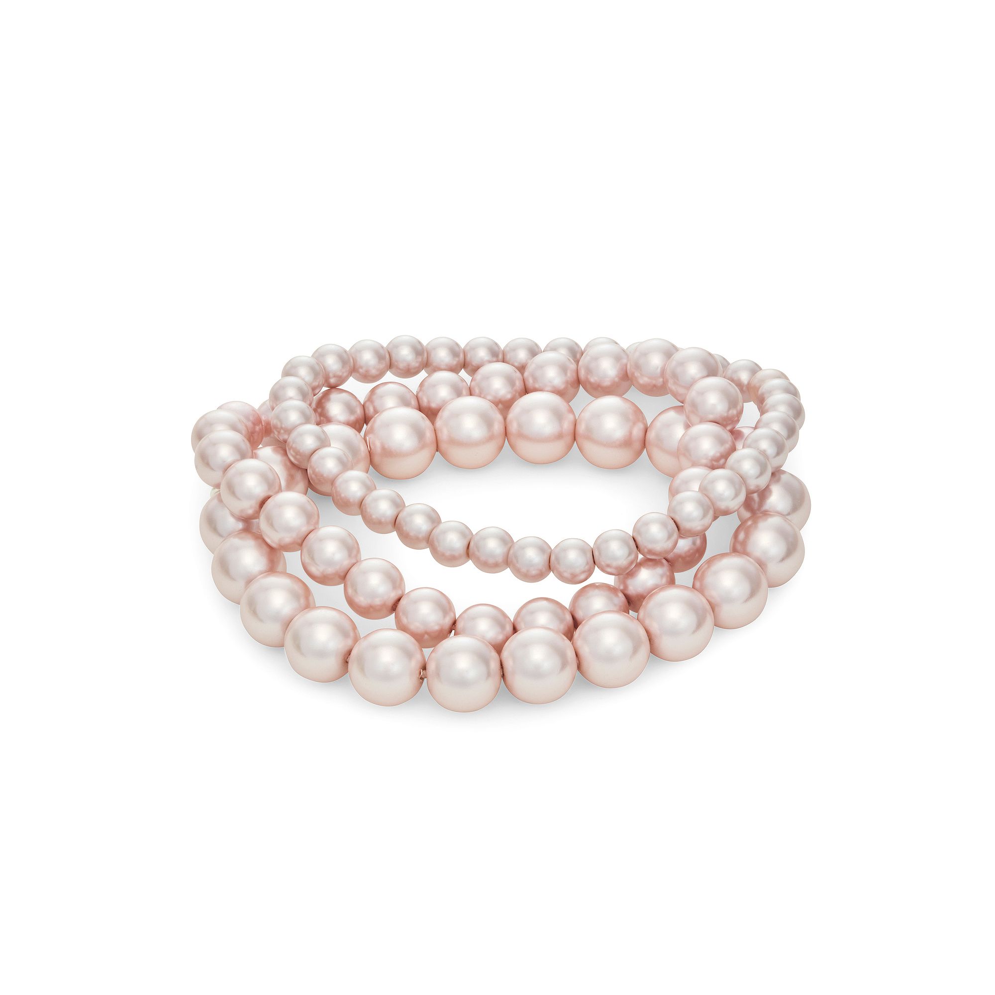 Napier Pink Simulated Pearl Stretch Bracelets Set, Womens, Silvertone