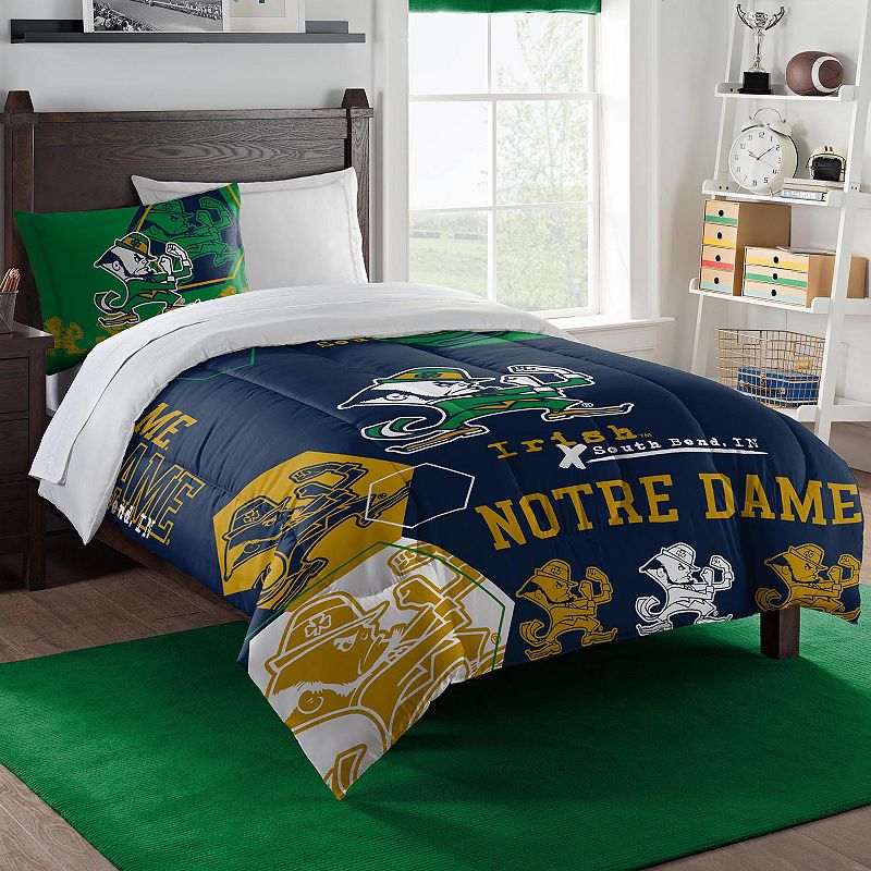The Northwest Notre Dame Fighting Irish Twin Comforter Set with Sham, Multi