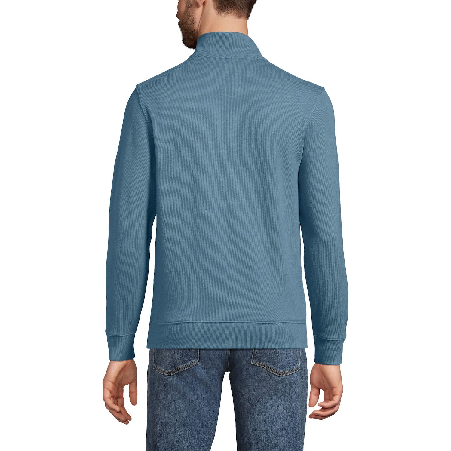 Men's Lands' End Bedford Regular-Fit Ribbed Quarter-Zip Pullover