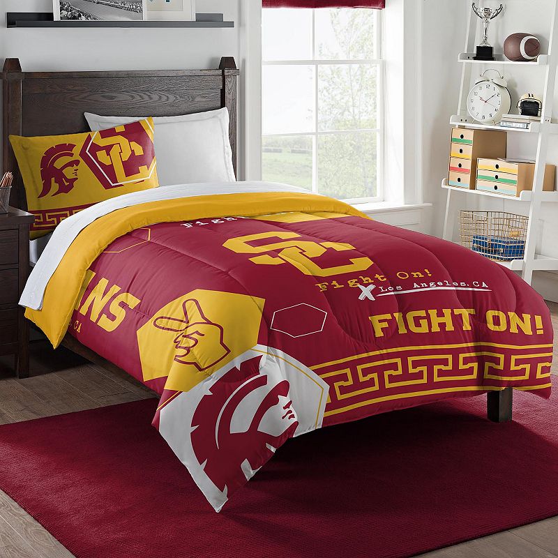 The Northwest USC Trojans Twin Comforter with Sham, Multicolor