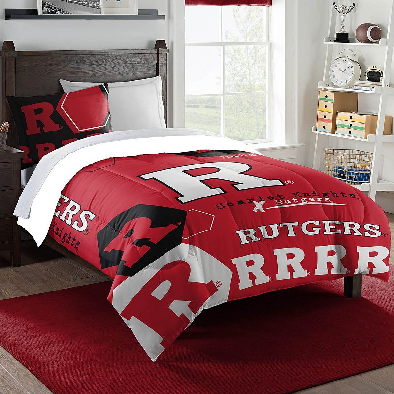 The Northwest Rutgers Scarlet Knights Twin Comforter Set with Sham, Multico