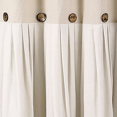 Lush Decor Linen Button Shower Curtain