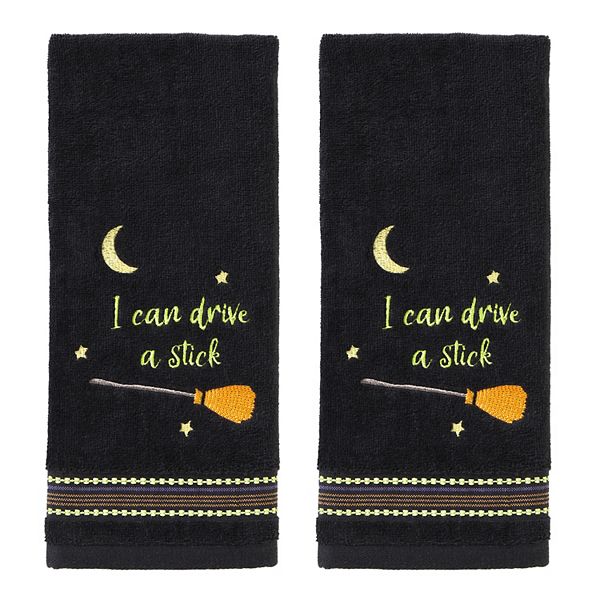 SKL Home "I Can't Drive a Stick" Halloween 2piece Hand Towel Set