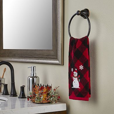 SKL Home Snowman 2-piece Red Hand Towel Set