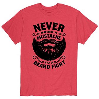 Men's Mustache To Beard Fight Tee