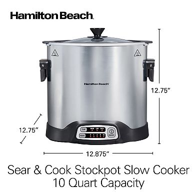 Hamilton Beach Sear & Cook Programmable 10-qt. Stockpot Slow Cooker