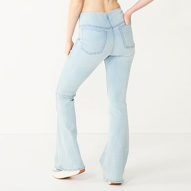 Juniors' SO® High-Rise Seamed Flare Leg Jeans