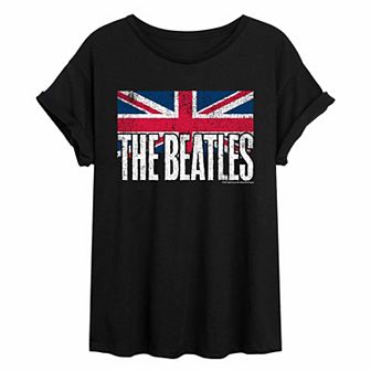 Juniors' The Beatles UK Flag Oversized Tee
