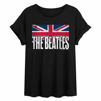 Juniors' The Beatles UK Flag Oversized Tee