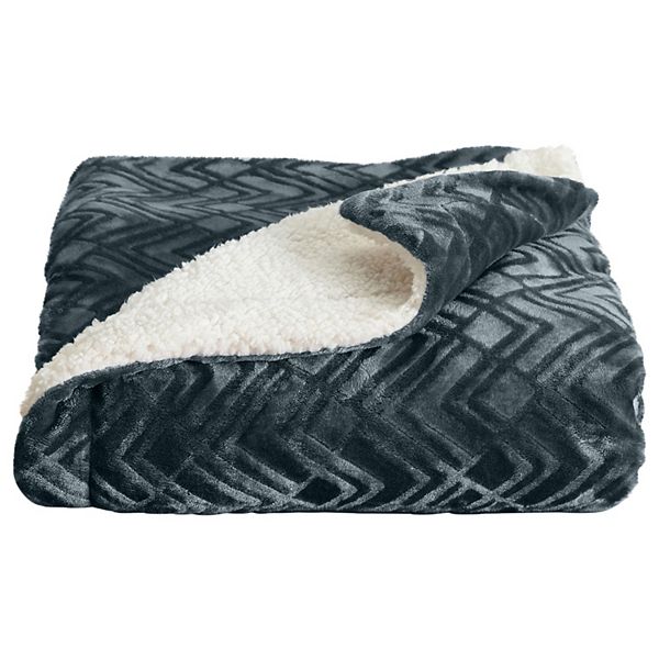 Madelinen Cielo Berber Velvet Plush Sherpa Throw