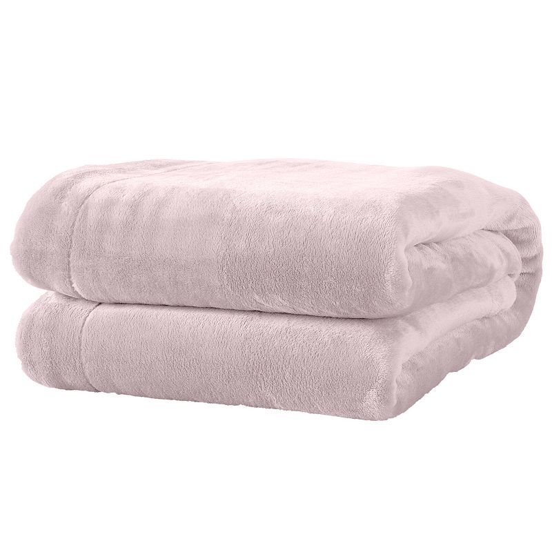 Great Bay Home Kinsley Plush Velvet Sherpa Blanket, Pink, Full/Queen