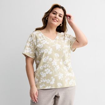Plus Size Croft & Barrow® Essential V-Neck Top