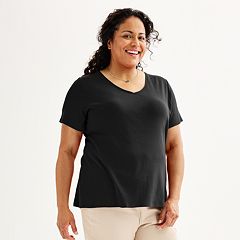 Agnes Orinda Women's Plus Size St Patrick's Day Blouse Half Sleeve V Neck  Relaxed Fit Short Sleeve Top Black 2X 