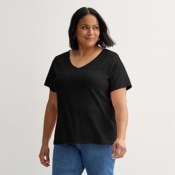 Plus Size Croft & Barrow® Essential V-Neck Top