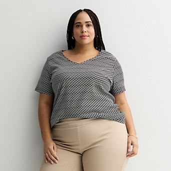 Plus Size Croft & Barrow® Essential V-Neck Top