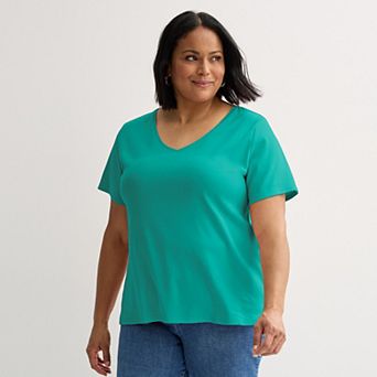 Plus Size Croft & Barrow® Essential V-Neck Top