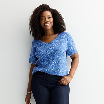 Plus Size Croft & Barrow® Essential V-Neck Top