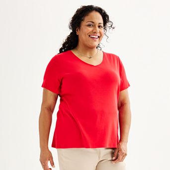 Plus Size Croft & Barrow® Essential V-Neck Top
