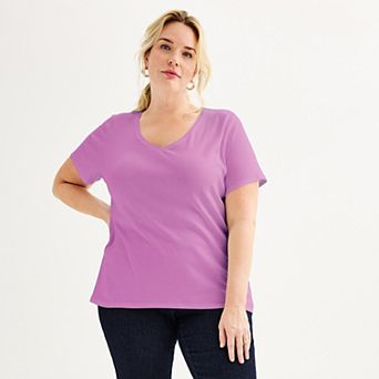 Plus Size Croft & Barrow® Essential V-Neck Top