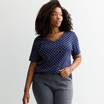 Plus Size Croft & Barrow® Essential V-Neck Top