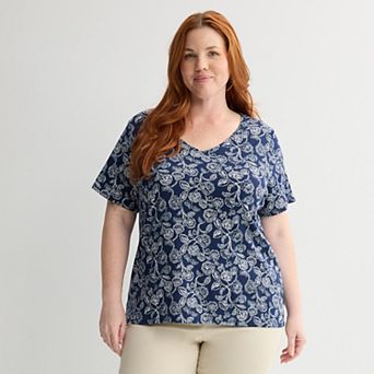 Plus Size Croft & Barrow® Essential V-Neck Top