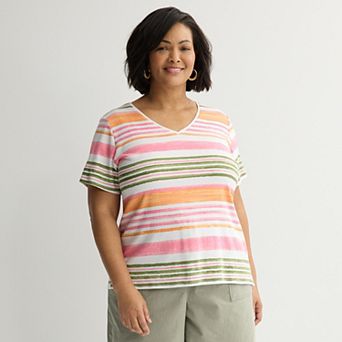 Plus Size Croft & Barrow® Essential V-Neck Top