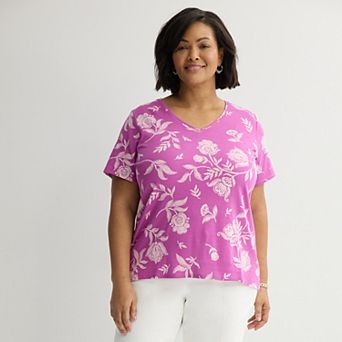 Plus Size Croft & Barrow® Essential V-Neck Top