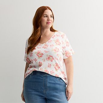 Plus Size Croft & Barrow® Essential V-Neck Top