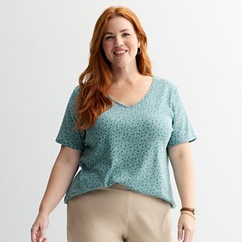 Plus Size Croft & Barrow® Essential V-Neck Top