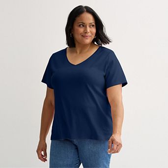 Plus Size Croft & Barrow® Essential V-Neck Top