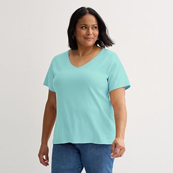 Plus Size Croft & Barrow® Essential V-Neck Top