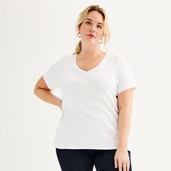 Plus Size Croft & Barrow® Essential V-Neck Top
