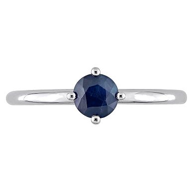 Stella Grace 10k White Gold Blue Sapphire Stackable Ring