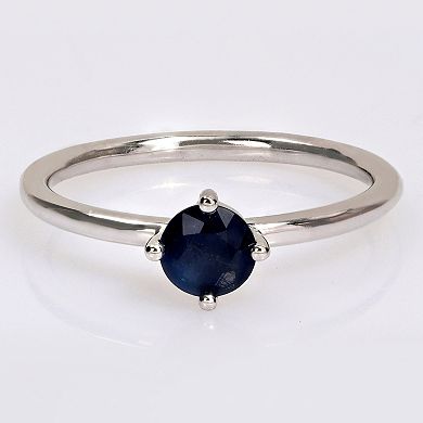 Stella Grace 10k White Gold Blue Sapphire Stackable Ring