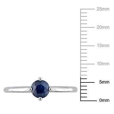 Stella Grace 10k White Gold Blue Sapphire Stackable Ring