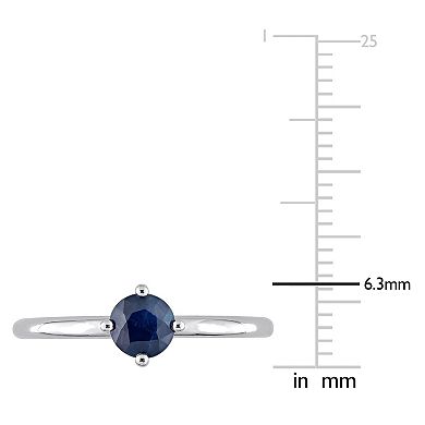Stella Grace 10k White Gold Blue Sapphire Stackable Ring