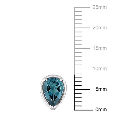 Stella Grace 14k White Gold London Blue Topaz Stud Earrings