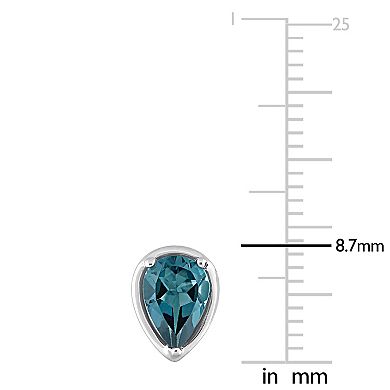 Stella Grace 14k White Gold London Blue Topaz Stud Earrings