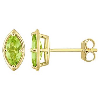 Stella Grace 14k Gold Marquise Peridot Stud Earrings
